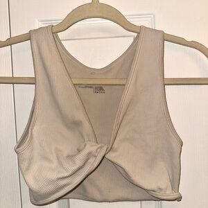 Garage Seamless Tan Twist Crop Top